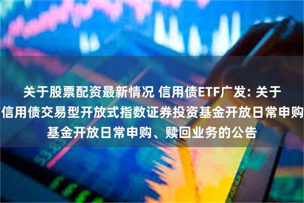 关于股票配资最新情况 信用债ETF广发: 关于广发深证基准做市信用债交易型开放式指数证券投资基金开放日常申购、赎回业务的公告